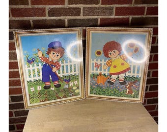 2 Vintage 70's Rlagdy Ann & Andy Cork Lithograph Art Prints Stapco, NY von Lyn