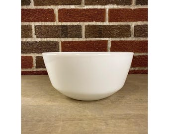 vintage Anchor Hocking Fire King Bol à mélanger en verre de lait blanc lisse grand