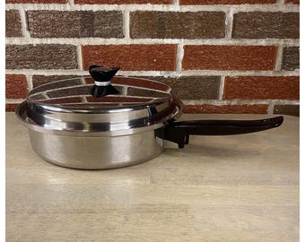 Sartén Maxam de acero inoxidable de 3 capas 18/8 de 25 cm con tapa (EE. UU.)