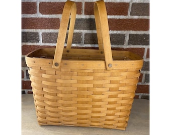 Vintage Longaberger Magazine Basket 1996 & Plastic Insert
