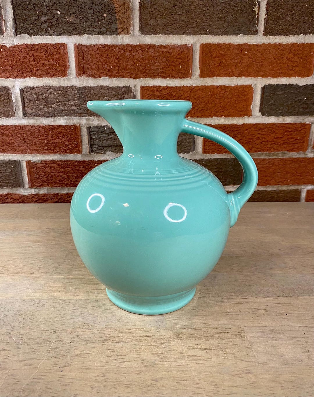 Vintage Rare Fiesta Ware USA Teal Aqua Jug Carafe Water Pitcher Fifties ...