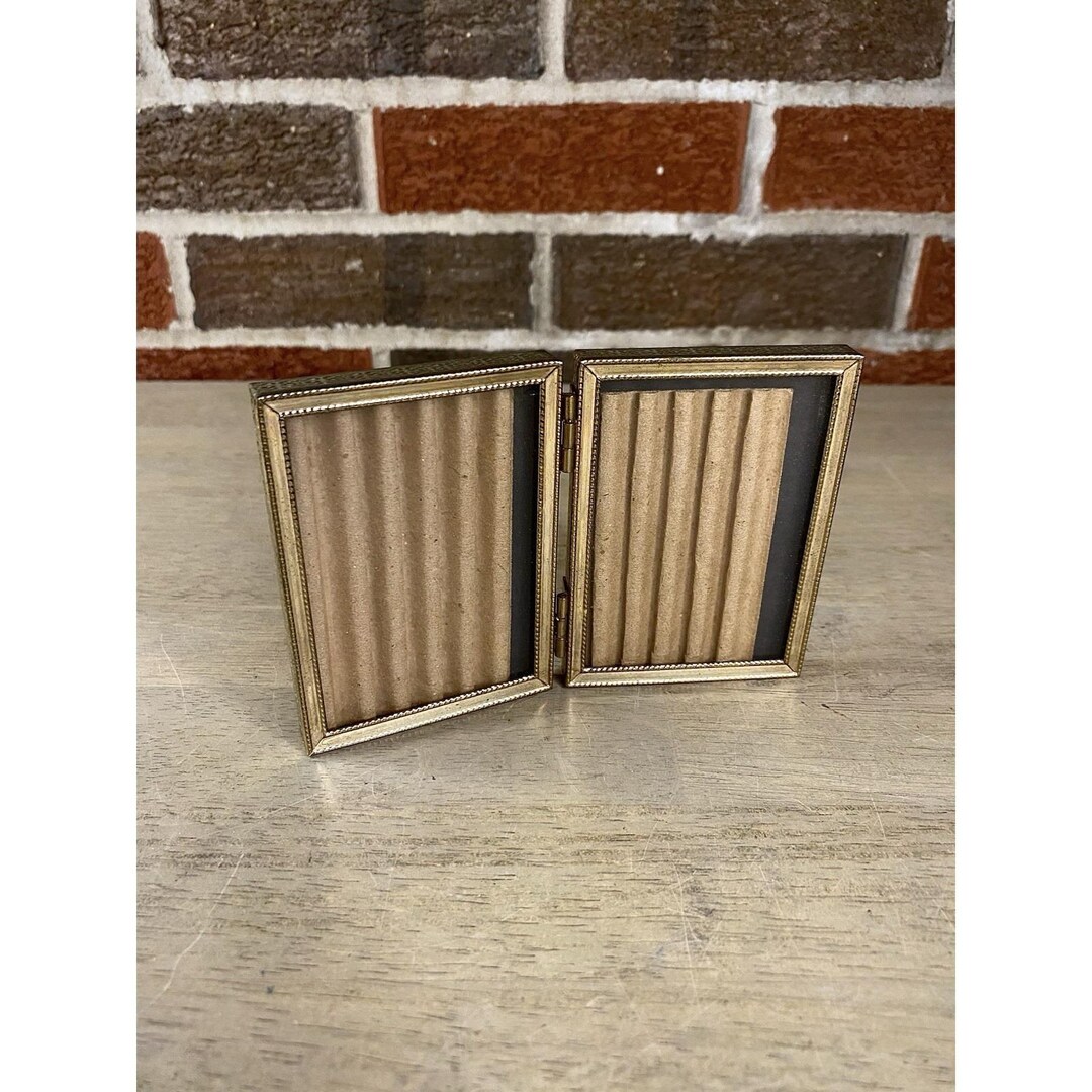 Vintage Hinged Bifold Picture Frame 2.5 X 3.75 Gold Tone Brass Ornate ...