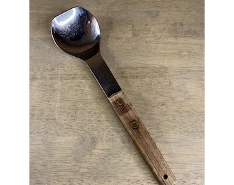 Cuchara para helado Vernco vintage de acero inoxidable con mango de madera