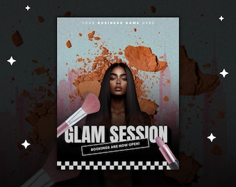 Makeup Artist Instagram Flyer | MUA Social Media Graphic | DIY Instagram Templates for Makeup Artists | Editable Canva Template for Makeup