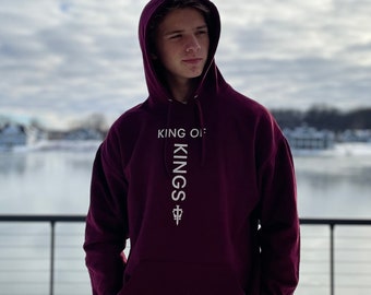 Koning der koningen hoodie, christelijke hoodie, christelijke kleding, geloof hoodie, Jezus hoodie, geloof hoodie, religieuze hoodie