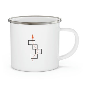 Enamel Camping Mug - Simple Geometric Design - Circulation