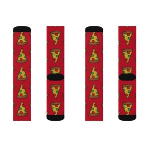Cartoon Pizza Sublimation Socks