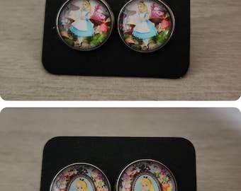 Alice in Wonderland Stud Earrings in a Variety of Styles