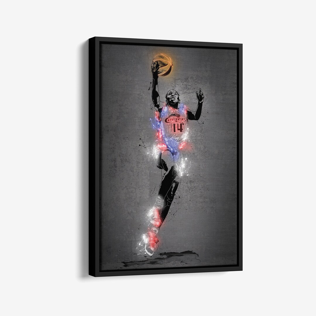 Cynthia Cooper Poster Neon Splash Houston Comets WNBA Framed Canvas