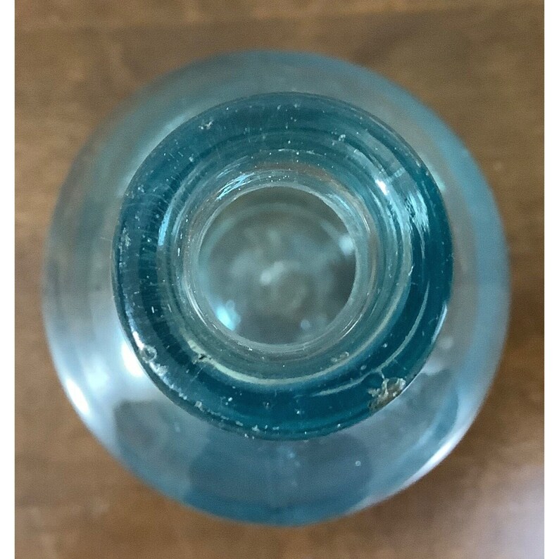 Early A.E. BURKE Blue Glass Quart Bottle BRANTFORD Embossed Etsy