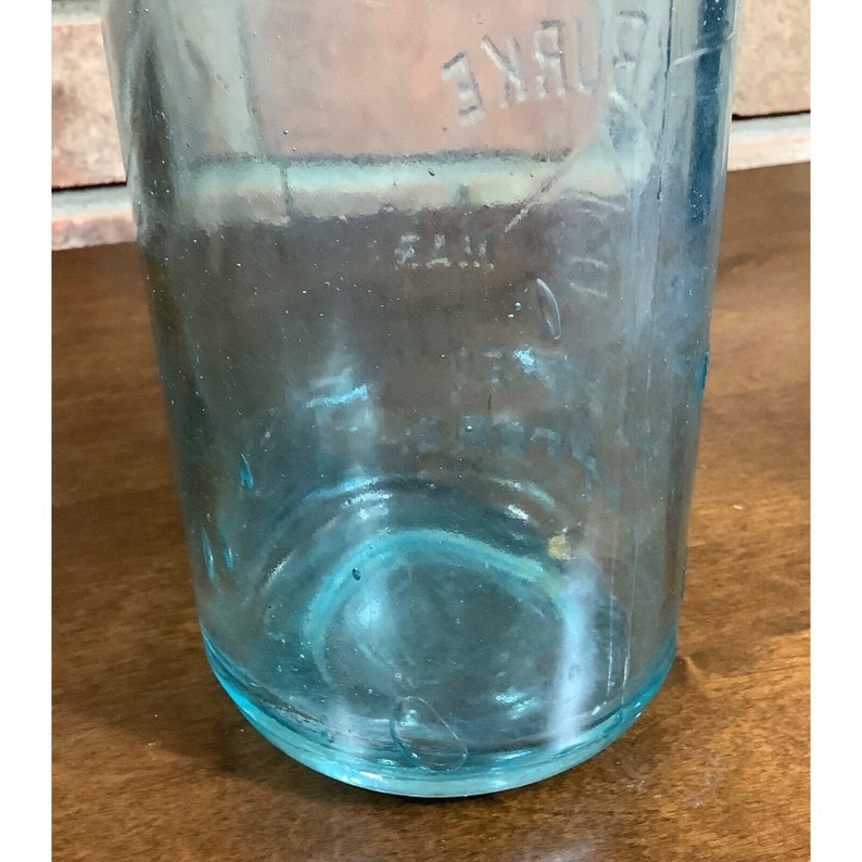Early A.E. BURKE Blue Glass Quart Bottle BRANTFORD Embossed Etsy