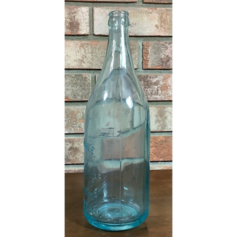Early A.E. BURKE Blue Glass Quart Bottle BRANTFORD Embossed Etsy
