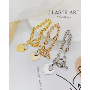 Personalized Bracelets • Double Heart Pendants  • Best Gift For Her • High-Quality • Mothers day Gifts • Post From Australia •Christmas Gift