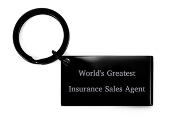 World's Greatest Insurance Sales Agent Keychain, Special Insurance Sales Agent Gifts, Black Keyring For Coworkers From Coworkers, Gift