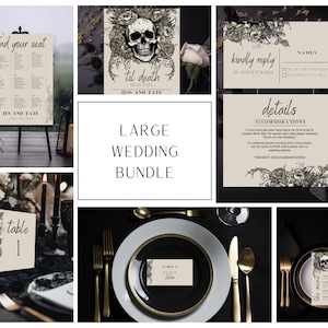 Til Death | Gothic Wedding Invitation Template, RSVP card, Details Card, Instant download, Canva, 5x7 Design, Bundle