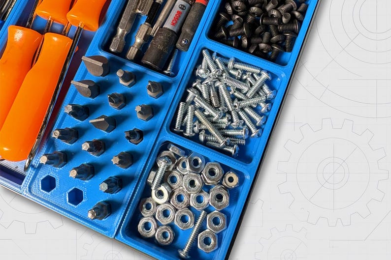 Mini Toolbox Organizer Inserts | Modular 3D Printed Bit & Hardware ...