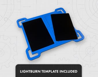 3D Printed Dual Metal Business Card Jig for Fiber Lasers (LightBurn Template)
