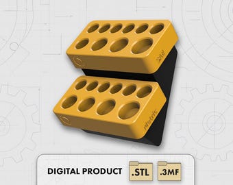 3D Printable 1/4" Socket Holder – Wall-Mounted SAE & Metric Dovetail Trays | Workshop Organization Instant Download