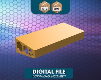 3D Printable 8 Inch X 4 Inch Shelf - Hex Pattern - .3MF .STL