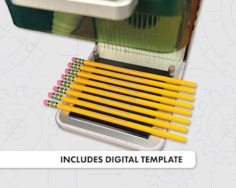 xTool F1 Pencil Engraving Jig — 8-Slot Hex Pencil Holder with Creative Space Template