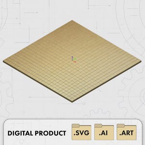 Peut inclure: Un produit numérique quadrillé de couleur brun clair, possiblement un modèle de conception ou un actif numérique. L'image comprend le texte "DIGITAL PRODUCT" et des indicateurs de type de fichier : .SVG, .AI et .ART.