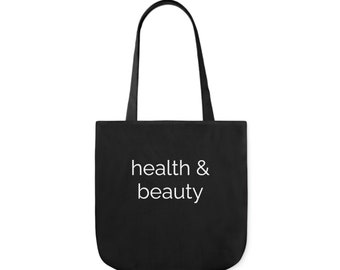 Reusable Grocery Bag - "Health & Beauty" | Customized Grocery Bags | Large, Durable Bags | Canvas Washable Shopping Bag | Cute Shopping Bag