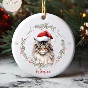 Maine coon christmas ornament