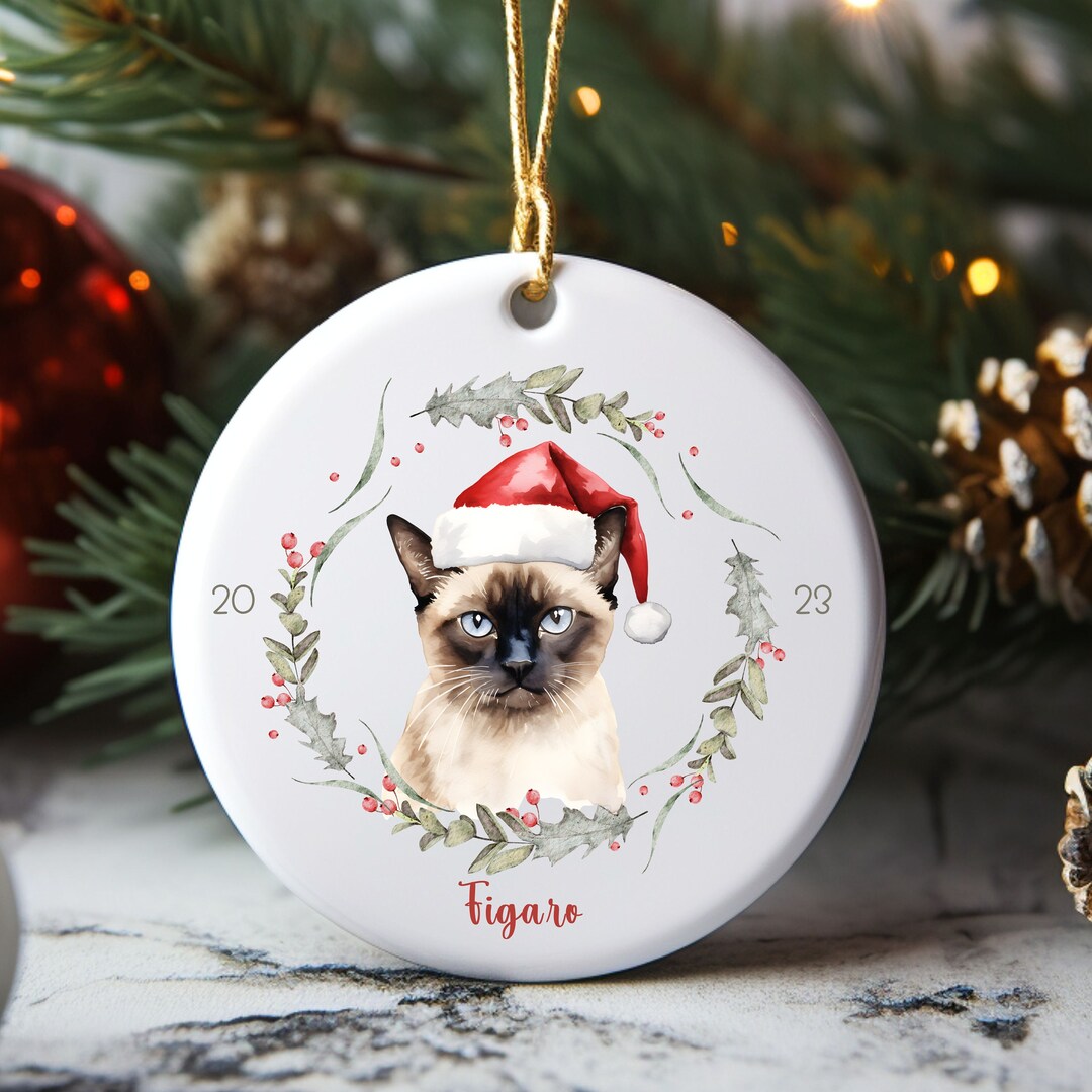 Personalized Siamese Cat Christmas Ornament Custom Cat Owner - Etsy