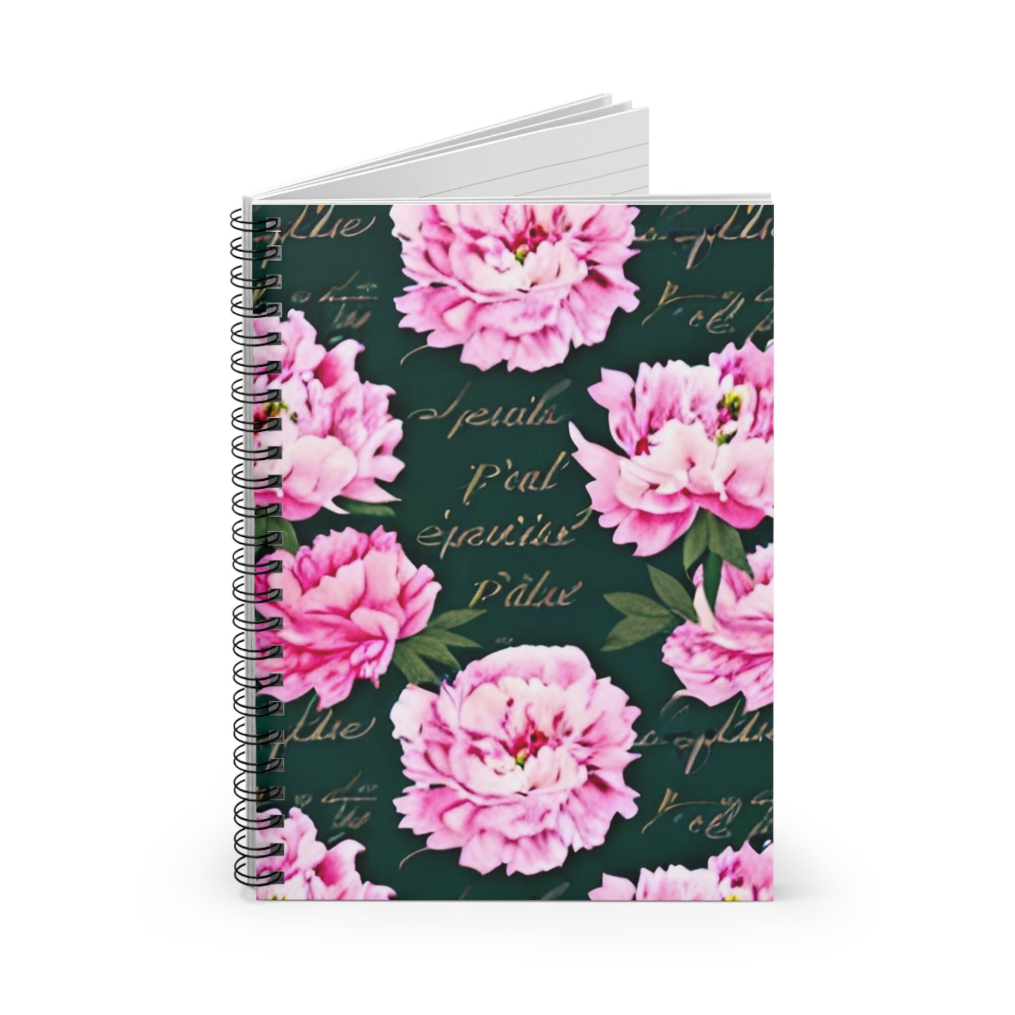 Peonies Flowers Spiral Notebook - Ruled Line - Etsy