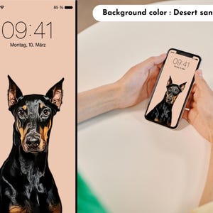 New Phone Gift, Custom Pet Background Digital Drawing, Personalized Dog Animal Art for Phone Wallpaper, Uniquee Pet Lover Gift