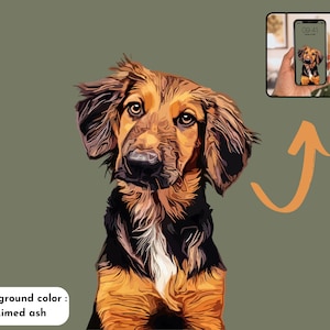 Custom Pet Background Digital Drawing, Personalized Dog Animal Art for Phone Wallpaper, Unique Pet Lover Gift, High Resolution Download