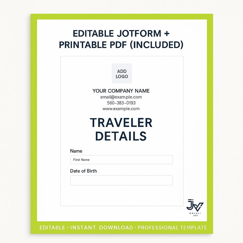 Travel Client Intake Form Bundle | Jotform + Printable Pdfs (editable ...