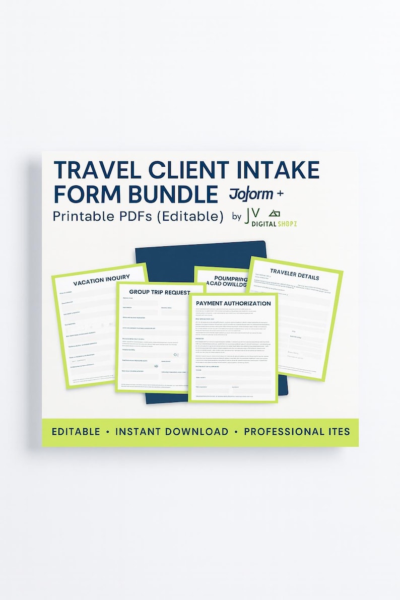 Travel Client Intake Form Bundle | Jotform + Printable Pdfs (editable ...