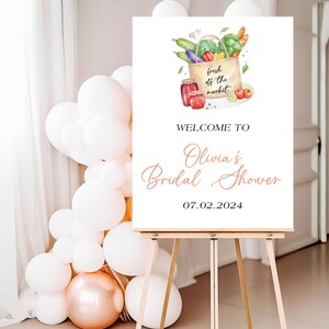 Fresh Off the Market Bridal Shower Theme Welcome Sign, Bridal Shower, Welcome Sign, Template, Floral, Garden Party, Instant Download,