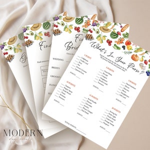 Fresh Off The Market Bridal Shower Games Bundle, Citrus Bridal Shower Games, Bridal Brunch, Spring Bridal Shower, Bridal Shower Games