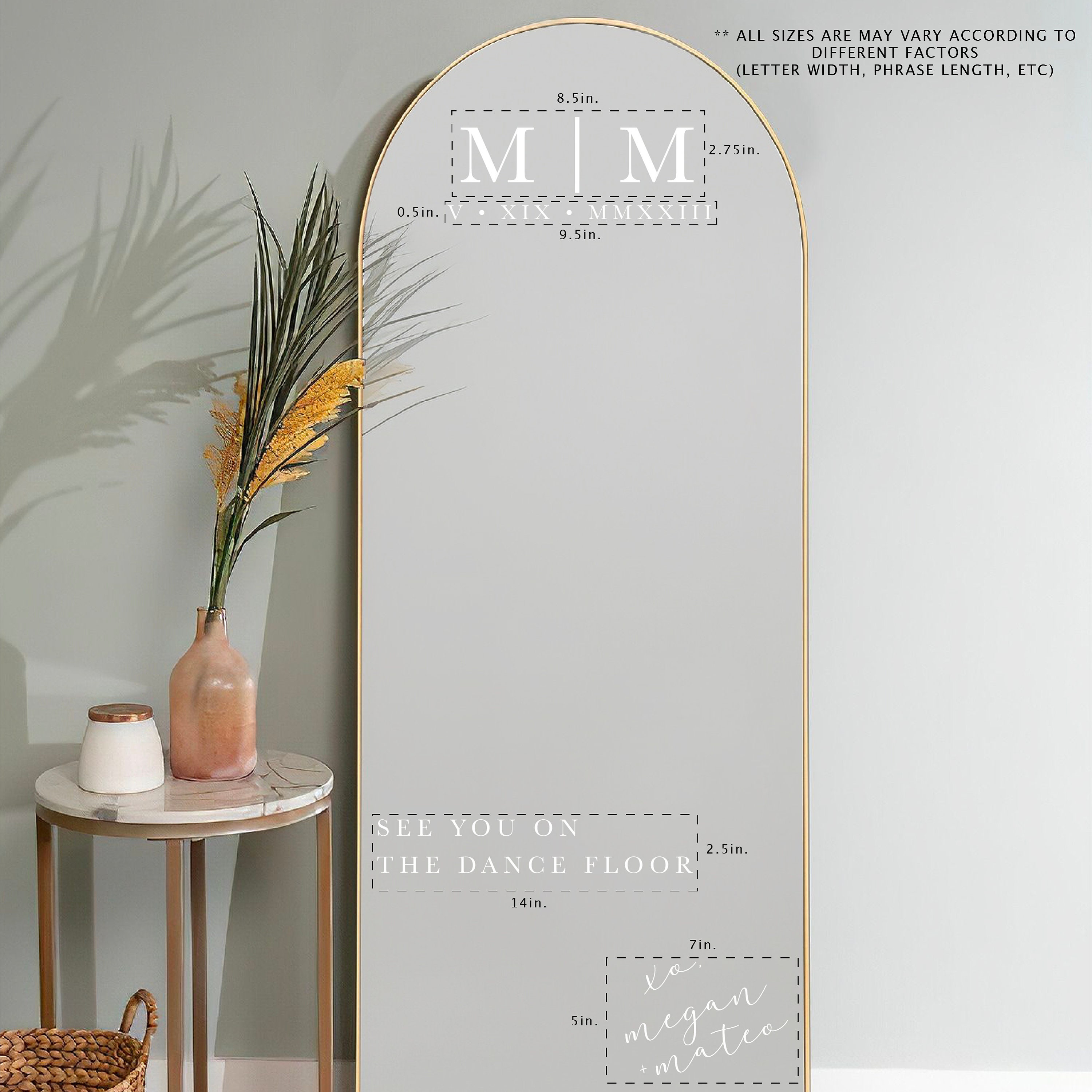 Wedding Mirror Decal Wedding Sign Mirror Decal Wedding Decor