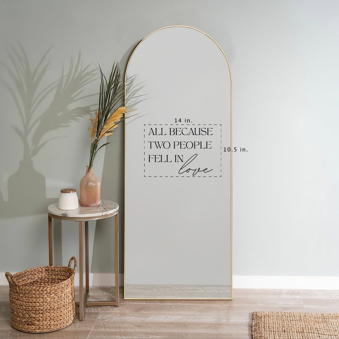 Black Vinyl Mirror Decal, Engagement Party, Wedding Welcome Sign, Mirror Sign, Custom Vinyl ...
