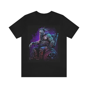 Cyberpunk discapacitado silla de ruedas vikingo camiseta, camiseta futurista de ciencia ficción, camisa cyber punk, camiseta gráfica unisex negra, superhéroe anime buff