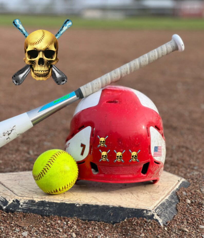 96 Softball Helmet Sticker Water Bottle Decals Bat Stickers Etsy