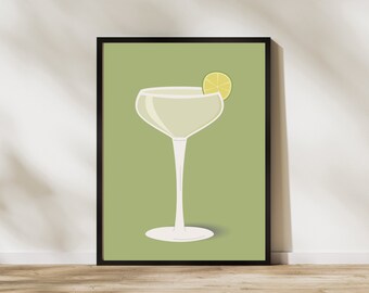 Modern Daiquiri Printable Wall Art / Cocktail Lover's Decor / Download digitale per Home Bar / Instant Print / Bar Cart Art