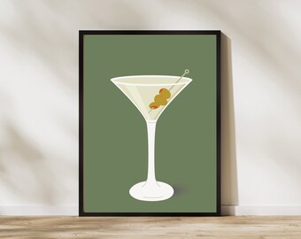 Chic Martini Wall Art Print / Sofisticato Cocktail Lover's Decor / Download digitale per Home Bar / Instant Print / Modern Bar Cart Art
