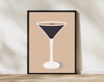 Modern Espresso Martini Printable Wall Art / Cocktail Lover's Decor / Download digitale per Home Bar / Instant Print / Bar Cart Art