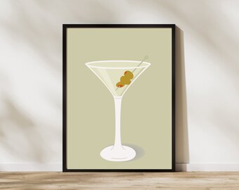 Chic Martini Wall Art Print / Sofisticato Cocktail Lover's Decor / Download digitale per Home Bar / Instant Print / Modern Bar Cart Art