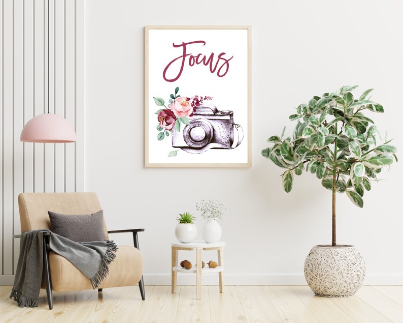 Vintage Camera Digital Art Print - Watercolor Camera Wall Decor - Retro ...