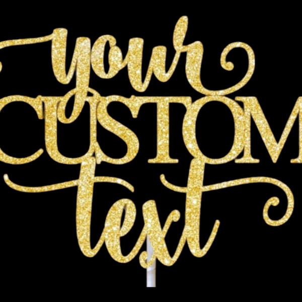 Glitter Cardstock Cake Topper Etsy