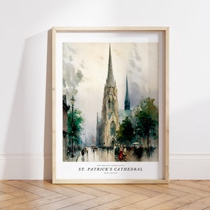 Catholic Folk Painting Catholic Wall Art Catholic Art Prints Church Painting Gothic Cathedral Printable Art St patrick Art Catholic Painting