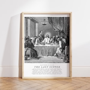 the last supper art the last supper print catholic decor catholic print vintage christian art christian home decor christian art jesus art