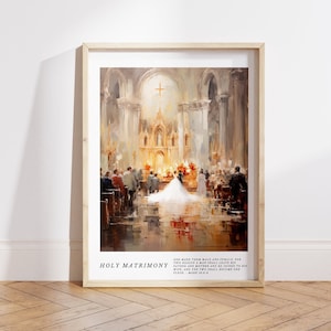 Bruiloft Schilderij Huwelijksgeschenken Huwelijksgebed muur decor Bruiloft decor Bruiloft decoraties Katholiek Huwelijkscadeau Christelijk huwelijkscadeau