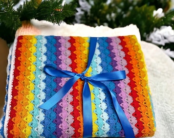 Rainbow Crochet Baby Blanket