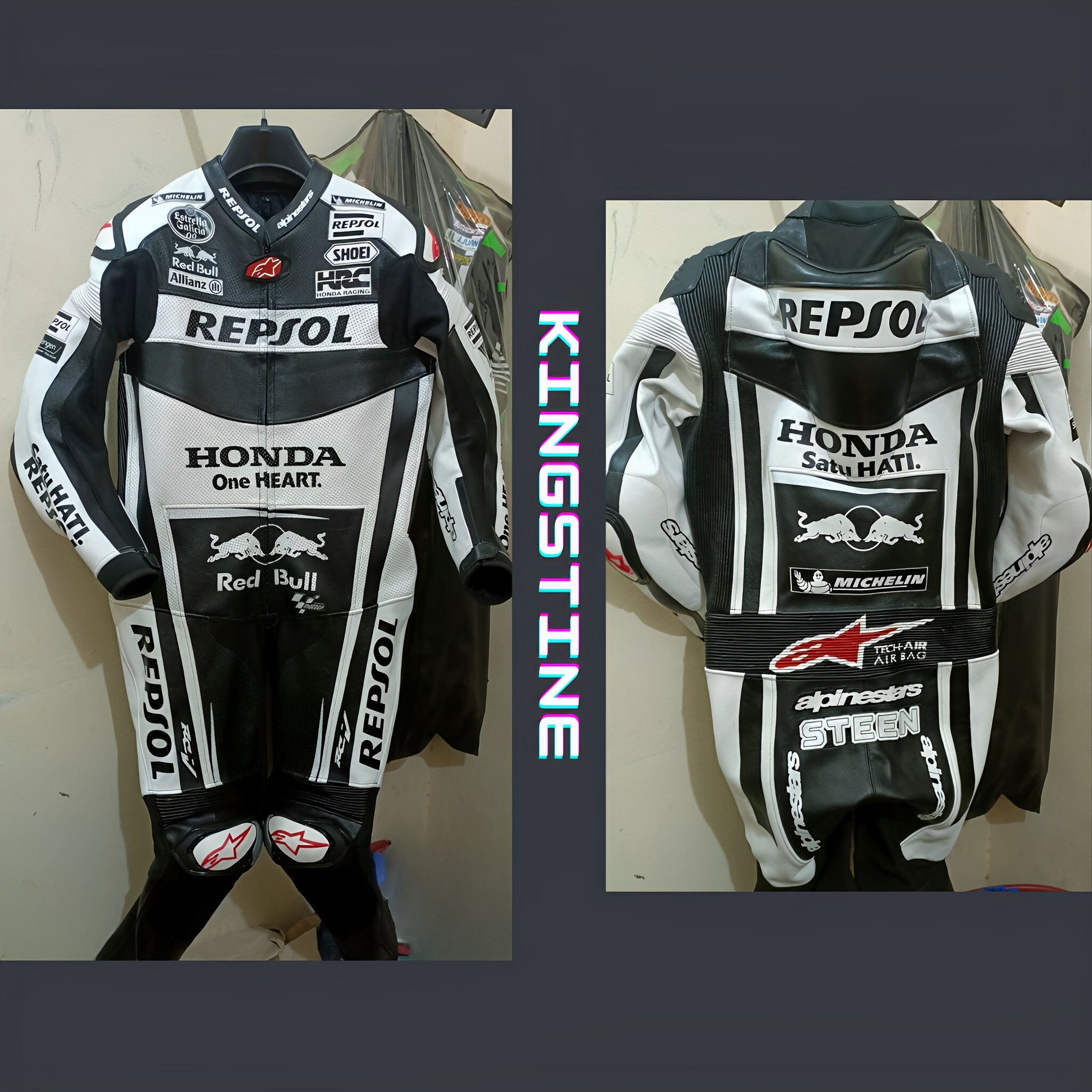 Marquez Honda Repsol Suit Motorbike Racing Suit Real Leather Etsy
